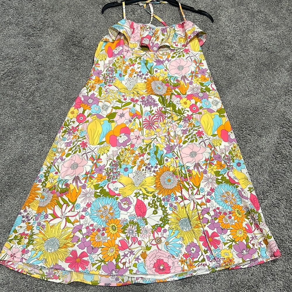 Yellow floral sun dress